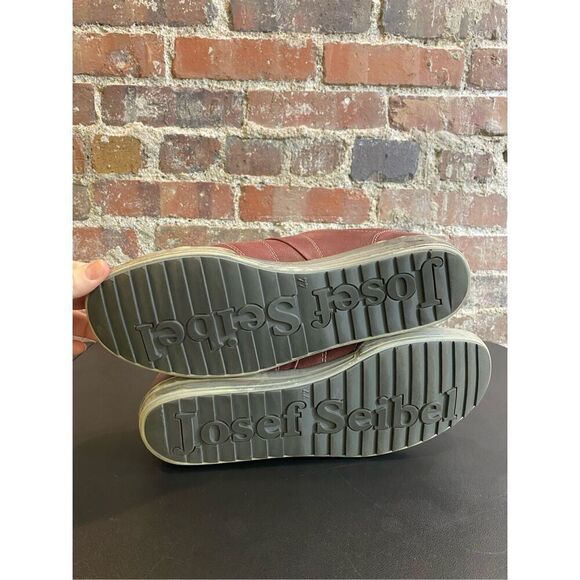 Josef Seibel Maroon Leather Comfort Shoe Men’s SZ 44 - Picture 7 of 12